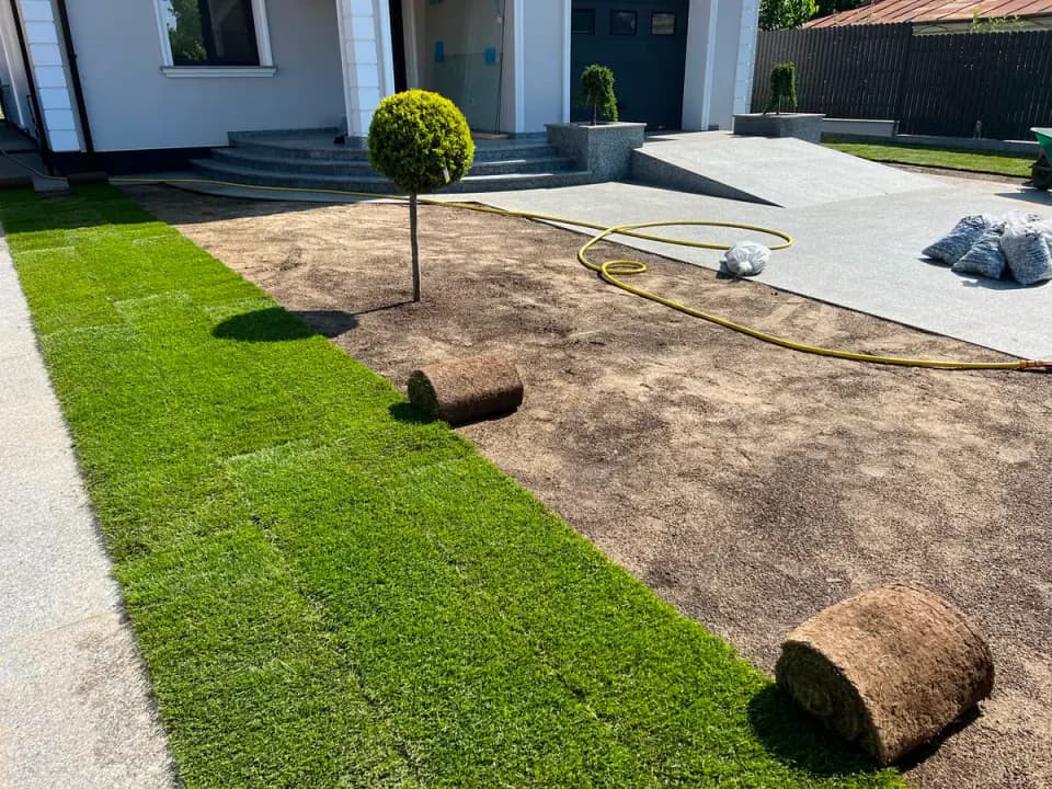 Spațiu verde cu irigații și plante adaptate climatului din Iași